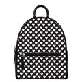 Black And White Heart Pattern Print Leather Backpack