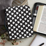 Black And White Heart Pattern Print Leather Bible Cover