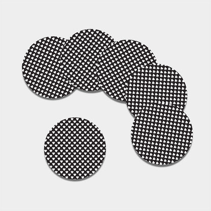 Black And White Heart Pattern Print Leather Coaster Set