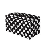 Black And White Heart Pattern Print Leather Tissue Box Cover