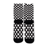 Black And White Heart Pattern Print Long Socks