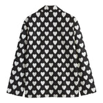 Black And White Heart Pattern Print Men's Blazer