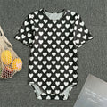 Black And White Heart Pattern Print Men's Bodysuit