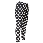 Black And White Heart Pattern Print Men's Compression Pants