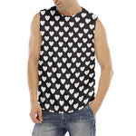 Black And White Heart Pattern Print Men's Fitness Tank Top