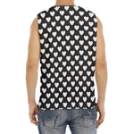 Black And White Heart Pattern Print Men's Fitness Tank Top