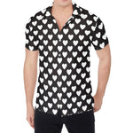 Black And White Heart Pattern Print Men's Shirt
