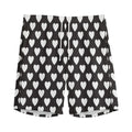 Black And White Heart Pattern Print Men's Athletic Shorts