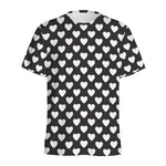 Black And White Heart Pattern Print Men's Sports T-Shirt