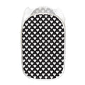 Black And White Heart Pattern Print Mesh Laundry Hamper