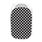 Black And White Heart Pattern Print Mesh Laundry Hamper