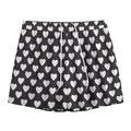Black And White Heart Pattern Print Mesh Shorts
