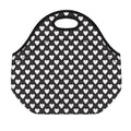 Black And White Heart Pattern Print Neoprene Lunch Bag