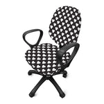 Black And White Heart Pattern Print Office Chair Cover