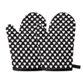 Black And White Heart Pattern Print Oven Mitts