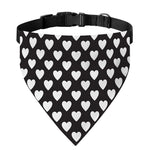 Black And White Heart Pattern Print Over The Collar Dog Bandana