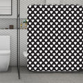 Black And White Heart Pattern Print Polyester Shower Curtain