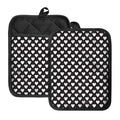 Black And White Heart Pattern Print Pot Holders With Pocket