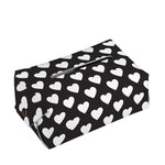 Black And White Heart Pattern Print Rectangle Tissue Box Cover