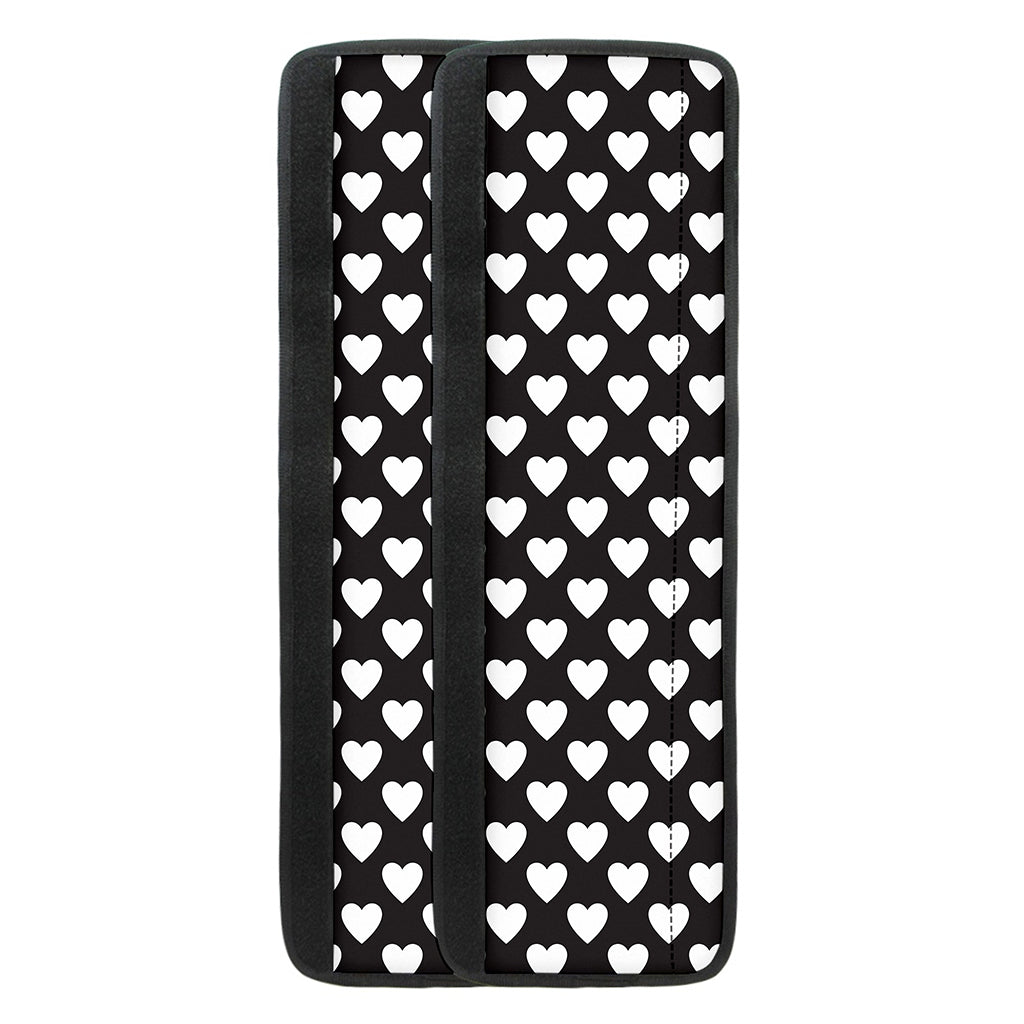 Black And White Heart Pattern Print Refrigerator Handle Covers