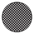 Black And White Heart Pattern Print Round Floor Mat