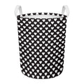 Black And White Heart Pattern Print Round Laundry Basket