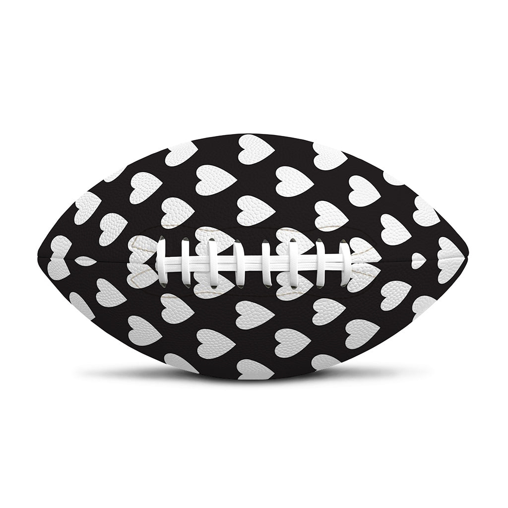 Black And White Heart Pattern Print Rugby Ball