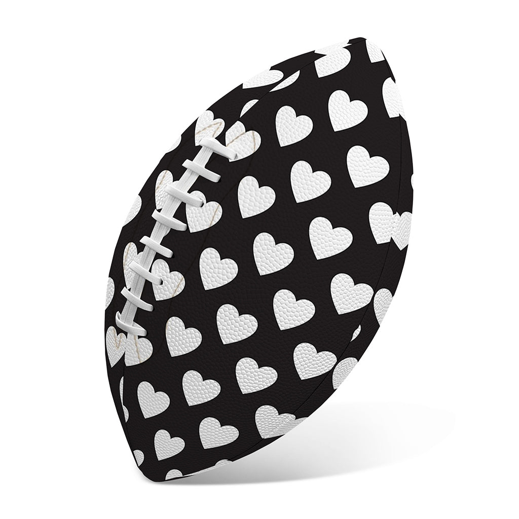 Black And White Heart Pattern Print Rugby Ball