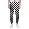 Black And White Heart Pattern Print Joggers