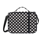 Black And White Heart Pattern Print Shoulder Strap Bible Bag