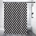 Black And White Heart Pattern Print Shower Curtain