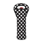 Black And White Heart Pattern Print Single Neoprene Wine Tote