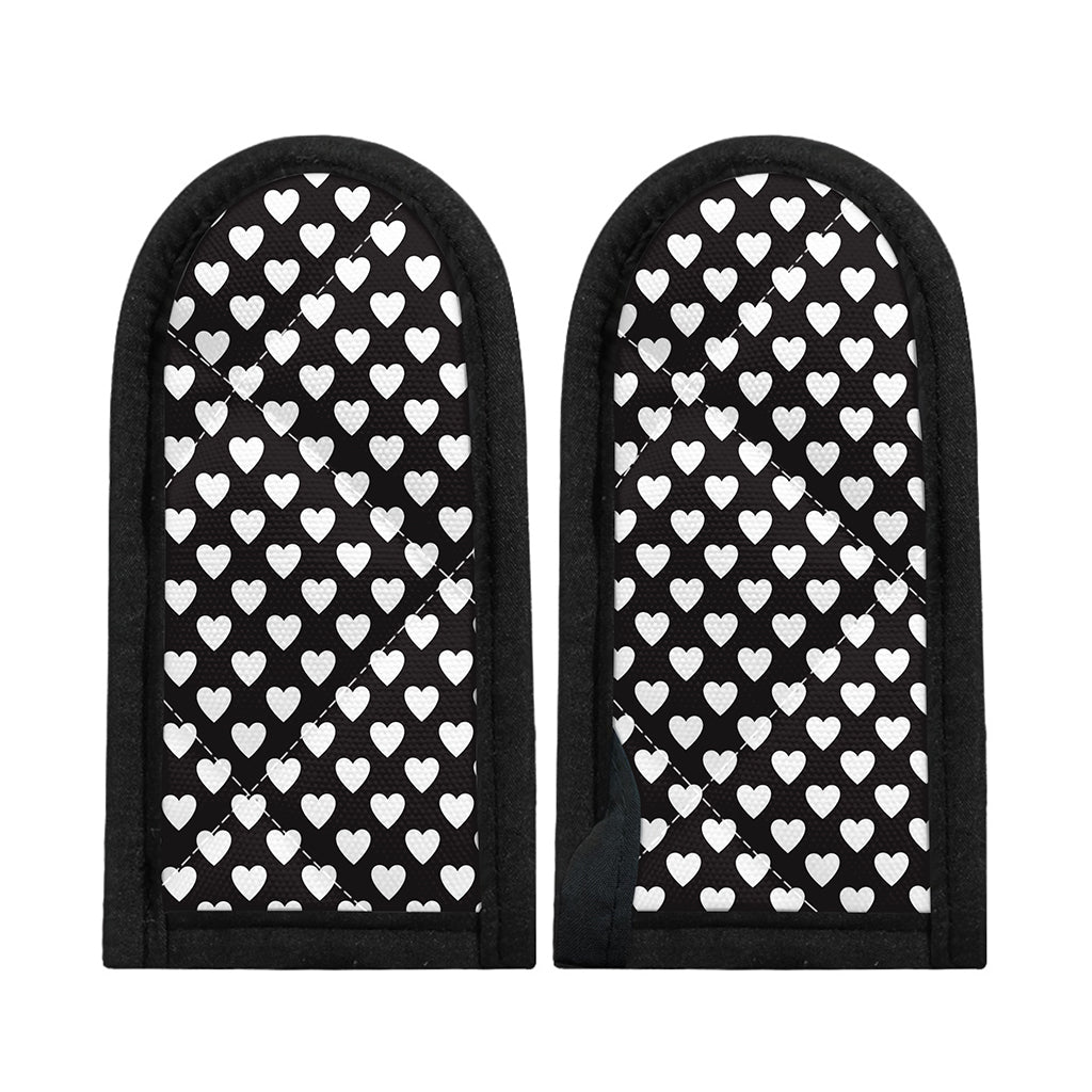 Black And White Heart Pattern Print Skillet Handle Cover