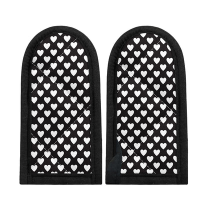 Black And White Heart Pattern Print Skillet Handle Cover