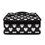Black And White Heart Pattern Print Small Lunch Bag