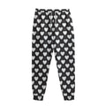 Black And White Heart Pattern Print Sweatpants