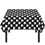 Black And White Heart Pattern Print Tablecloth