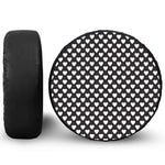Black And White Heart Pattern Print Tire Cover