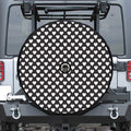Black And White Heart Pattern Print Tire Cover With Camera Hole