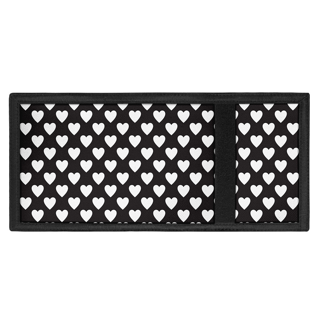 Black And White Heart Pattern Print Trifold Wallet