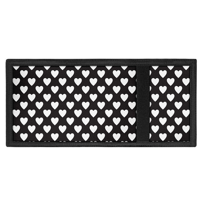 Black And White Heart Pattern Print Trifold Wallet