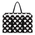 Black And White Heart Pattern Print Utility Tote Bag