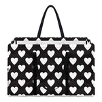 Black And White Heart Pattern Print Utility Tote Bag