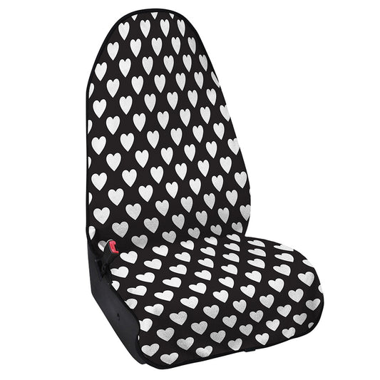 Black And White Heart Pattern Print Waterproof Car Seat Cover