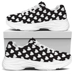 Black And White Heart Pattern Print White Chunky Shoes