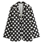 Black And White Heart Pattern Print Women's Blazer