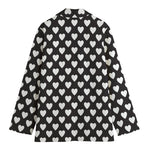 Black And White Heart Pattern Print Women's Blazer