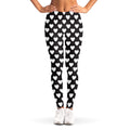 Black And White Heart Pattern Print Women's Leggings