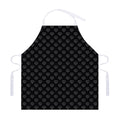 Black And White Heartbeat Pattern Print Adjustable Apron