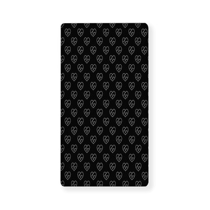 Black And White Heartbeat Pattern Print Baby Crib Sheet